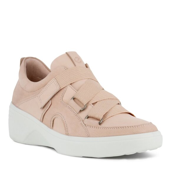 Ecco Soft 7 Wedge Strap Sneakers Nubuck Leather Rose Pink Size 39 US 8 - 8.5 - Picture 1 of 9